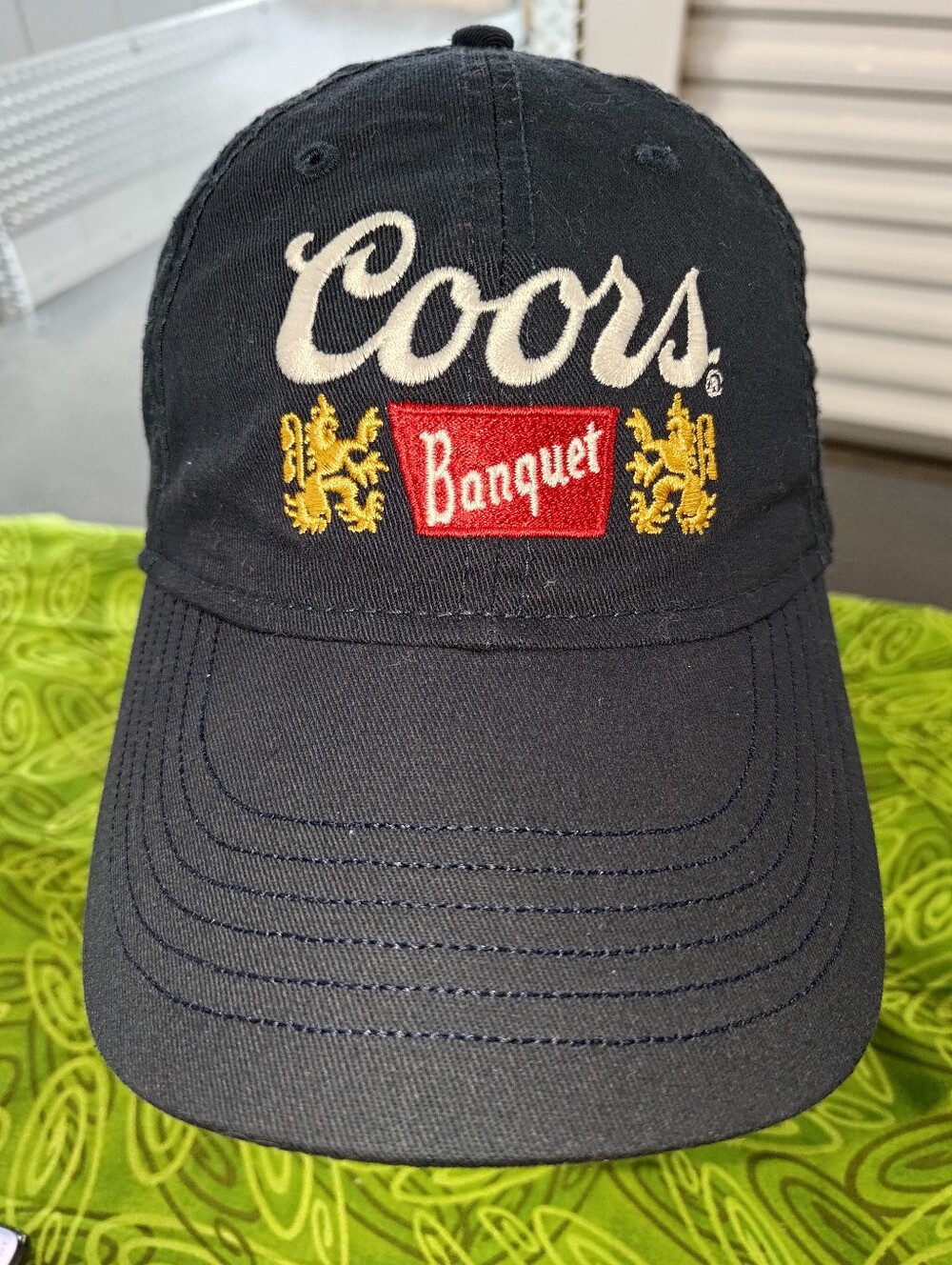 Coors Banquet Embroidered Logo Strap-on Hat Cap Navy Blue